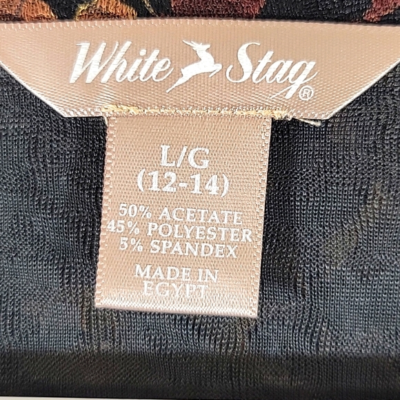 White Stag Floral Drape Collar Stretch Pullover Size L 12-14 - Picture 2 of 7